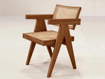 OFFICE CHAIR V LEG - Teak chair with armrests by Phantom Hands - view 2